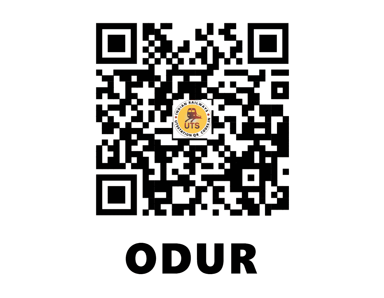 UTS QR Code for ODUR - ODUR (SR - ANDHRA PRADESH)